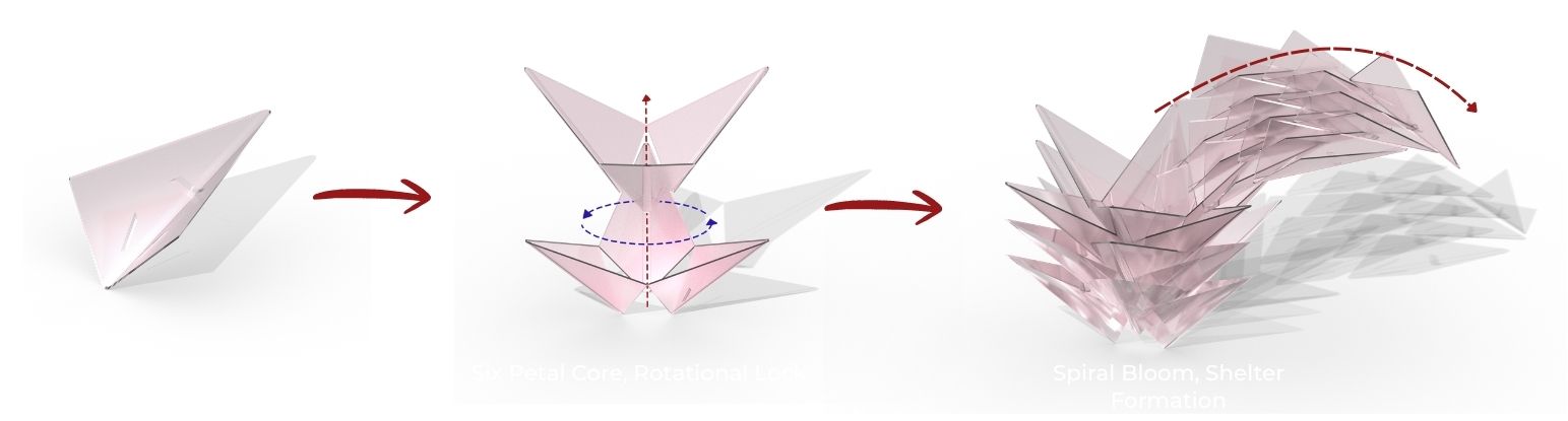 Six petal core and rotational lock